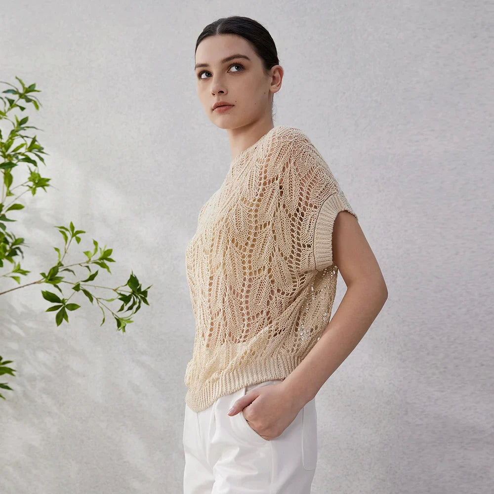 Gilberto Crochet Knit Top
