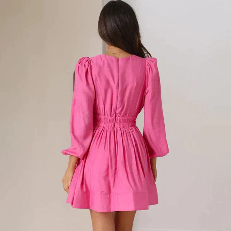 Tressie Chic Short Dress with Deep V-Neck