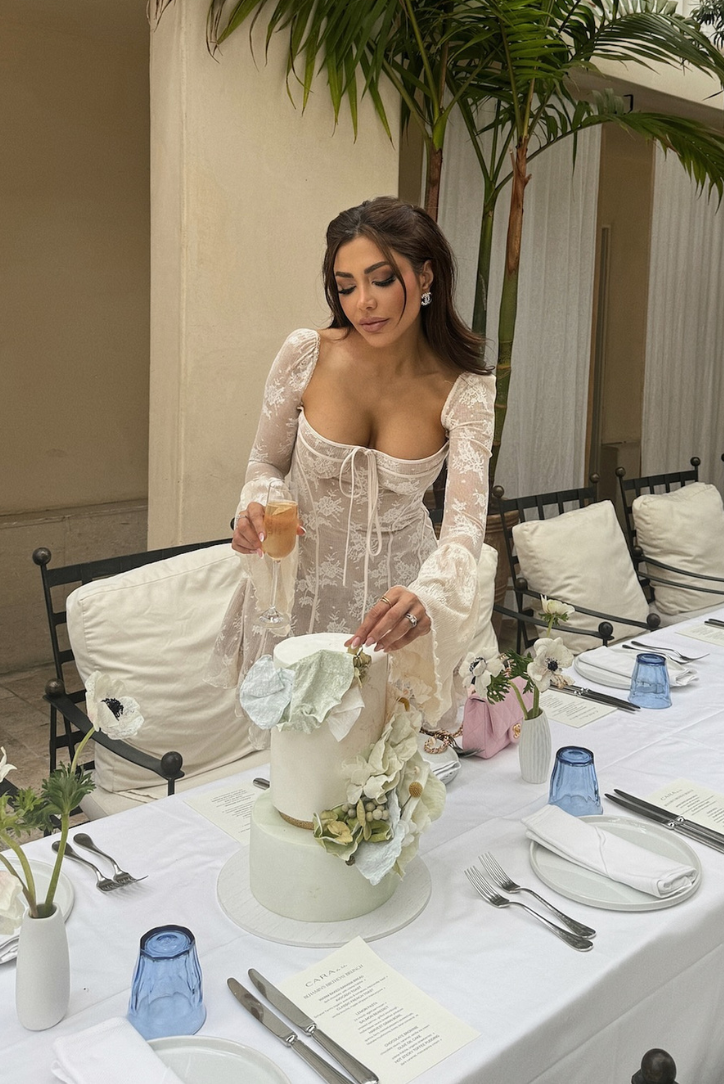 Aveline | Long Sleeved Lace Mini Dress