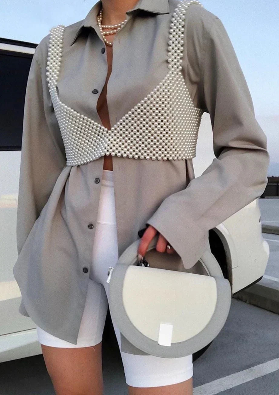 Vivienne | Pearl Detail Top