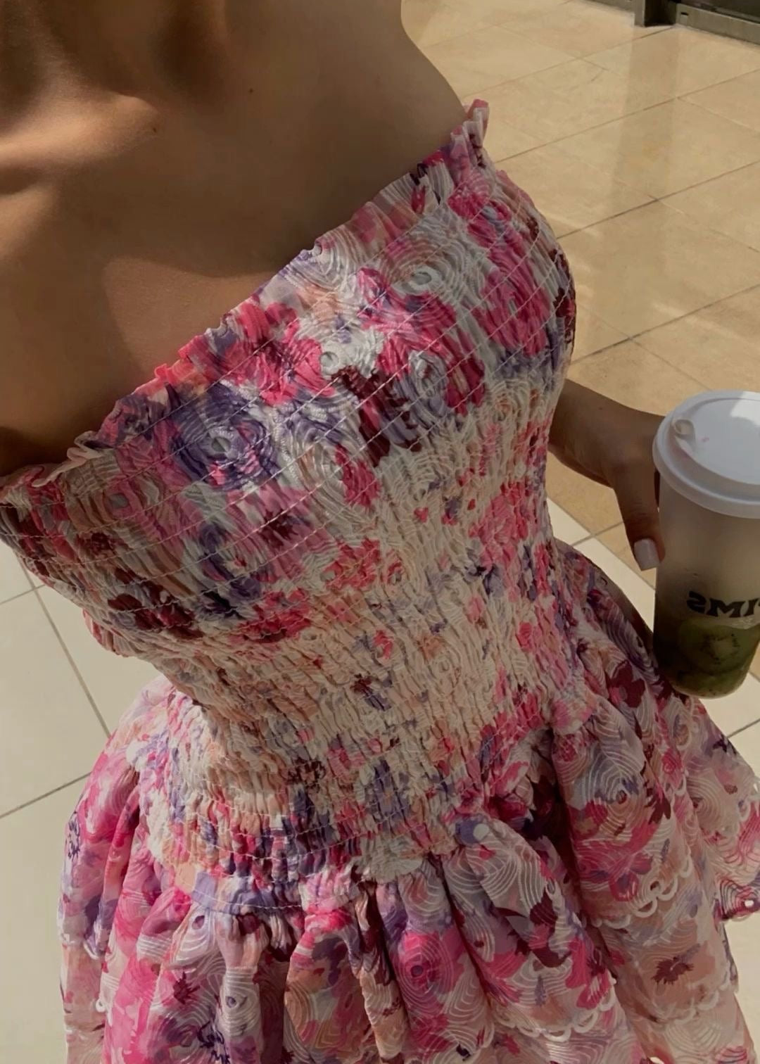 Imara | Strapless Floral Dress