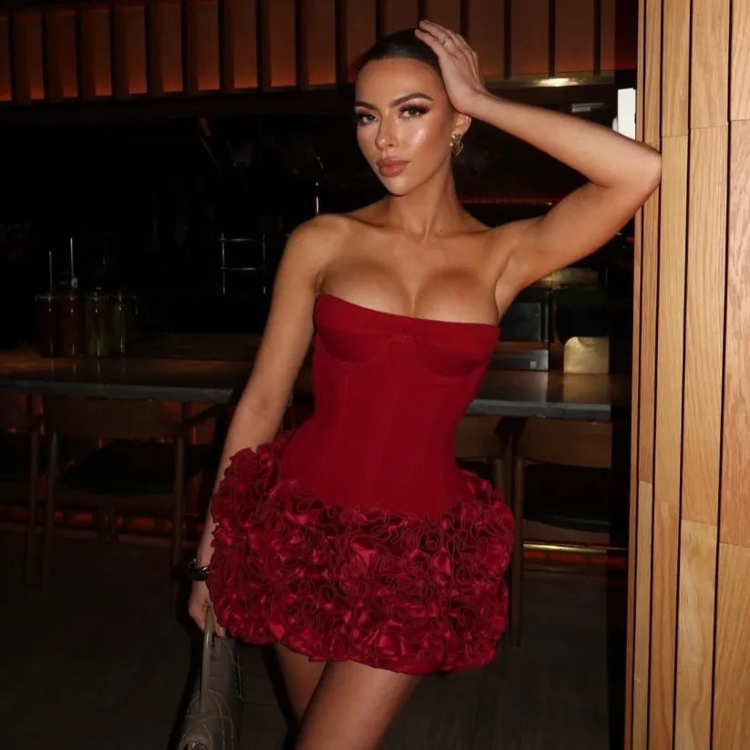 Renée | Luxe Strapless Corset Mini Dress