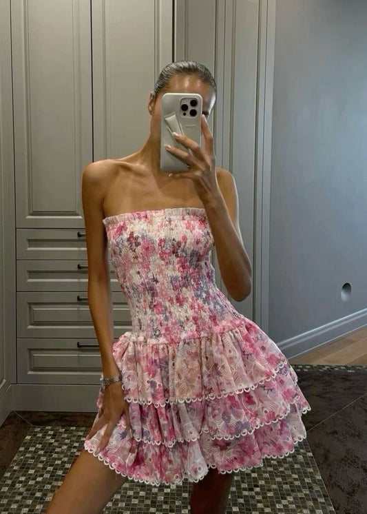 Imara | Strapless Floral Dress