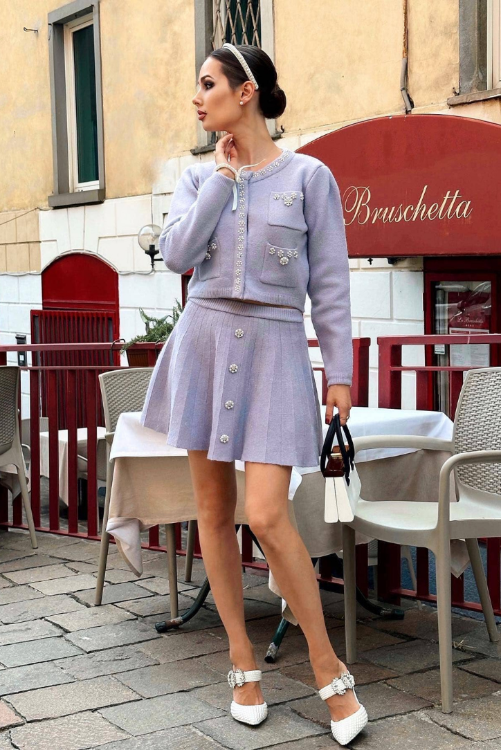 Freya | Knit Cardigan & Mini Skirt Set