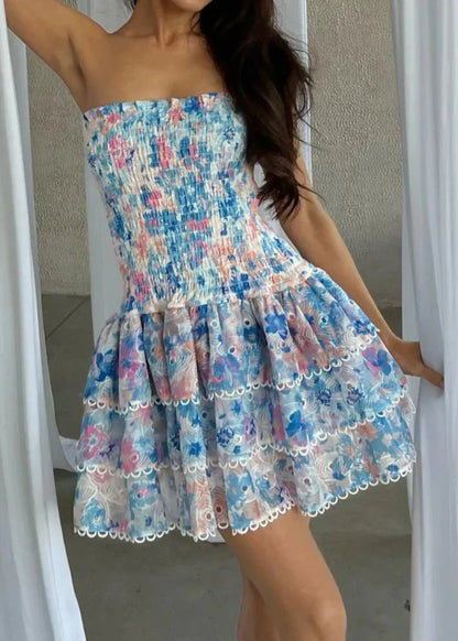 Soraya | Strapless Floral Dress