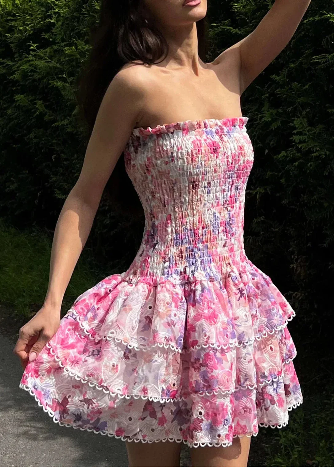 Imara | Strapless Floral Dress