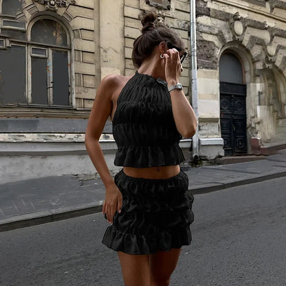Liora | Pleated Backless Set