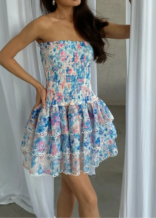 Soraya | Strapless Floral Dress