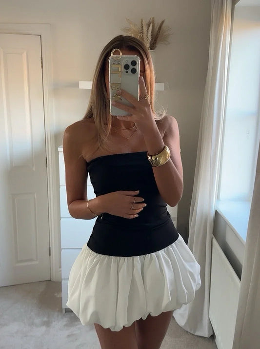 Coralie | Bubble Hem Mini Dress