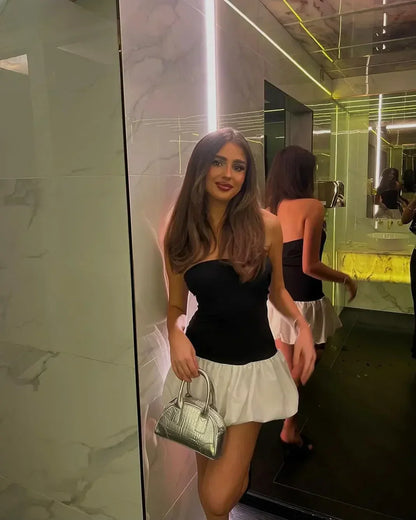 Coralie | Bubble Hem Mini Dress