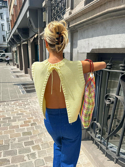 Ivy | Open-Back Knit Cardigan