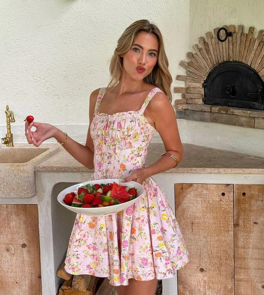 Darrell Floral Corset Mini Dress