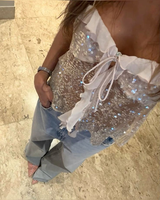 Delilah Sequin Halter Top