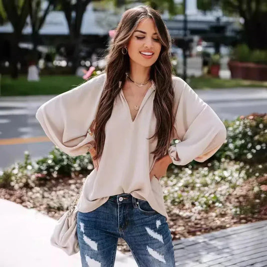 Gilda Elegant Half Open Collar Blouse