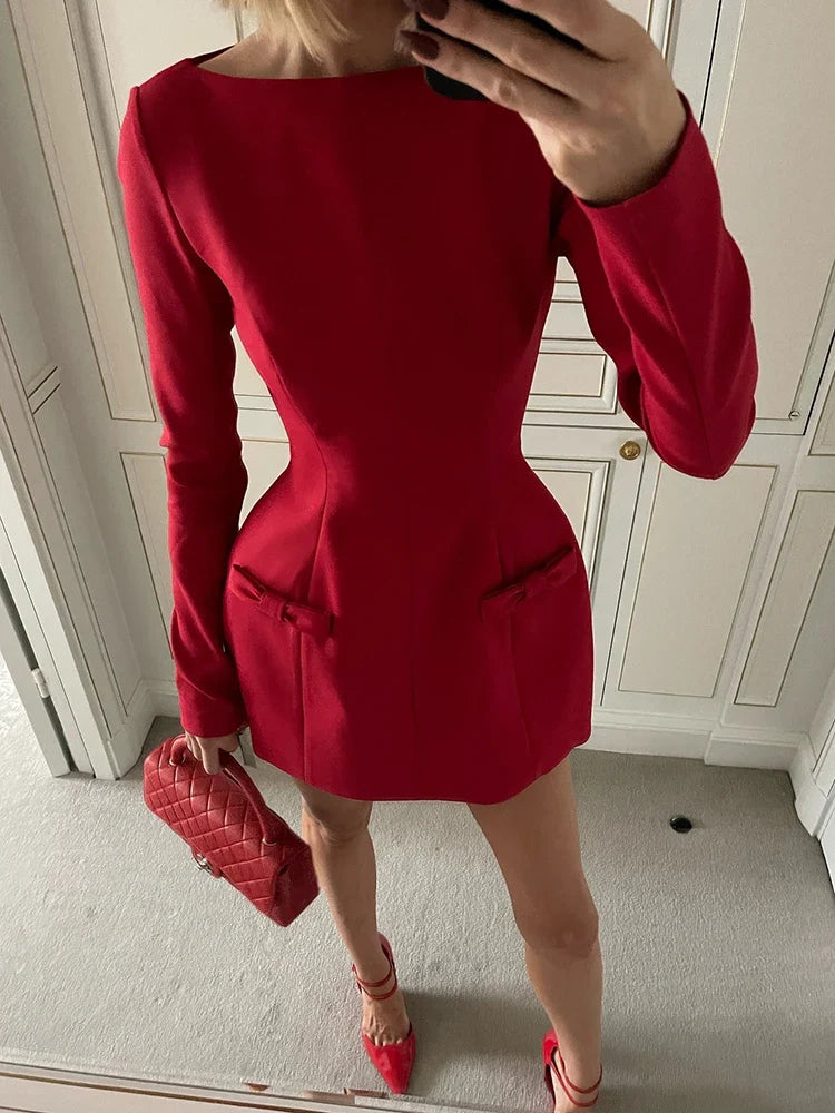 Gloria Structured Peplum Mini Dress