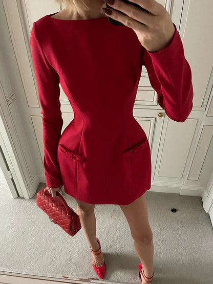 Gloria Structured Peplum Mini Dress