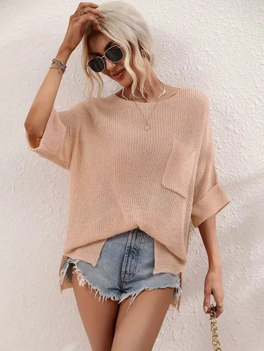 Graylee Batwing Sleeve Blouse with Loose Fit
