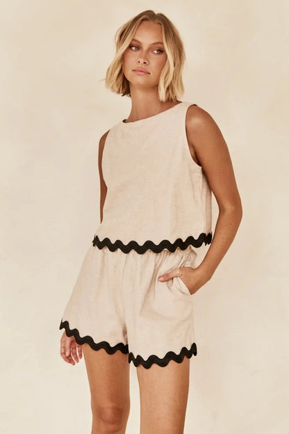 Neve Scalloped Shorts Set