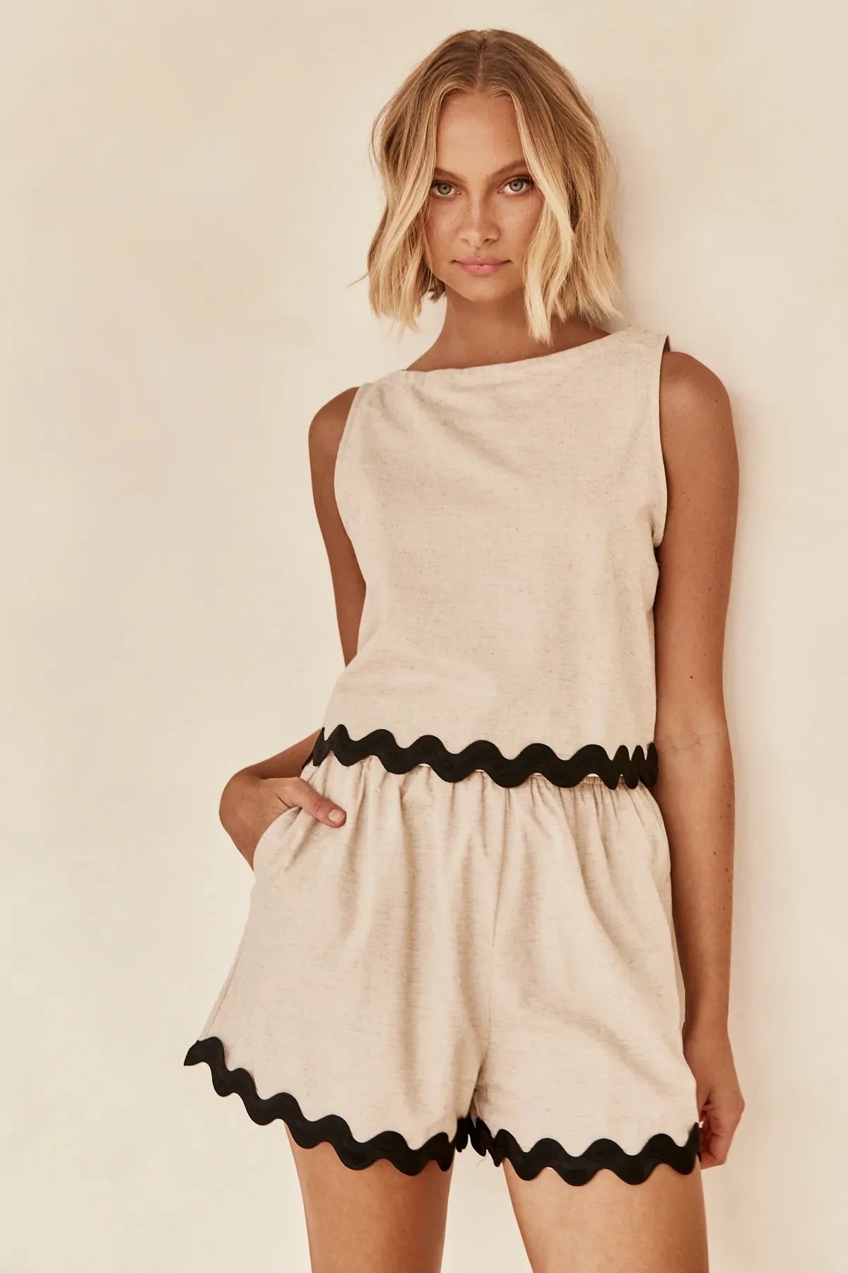 Neve Scalloped Shorts Set