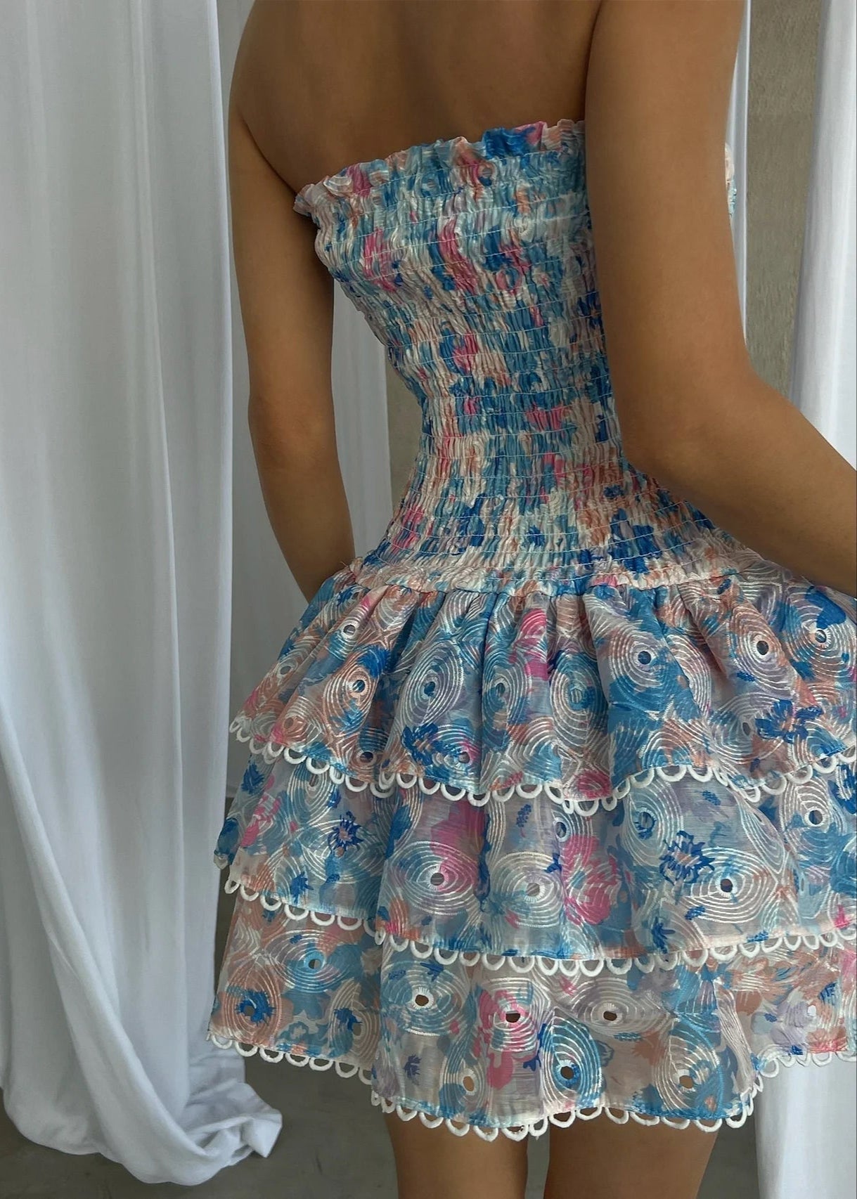 Soraya | Strapless Floral Dress