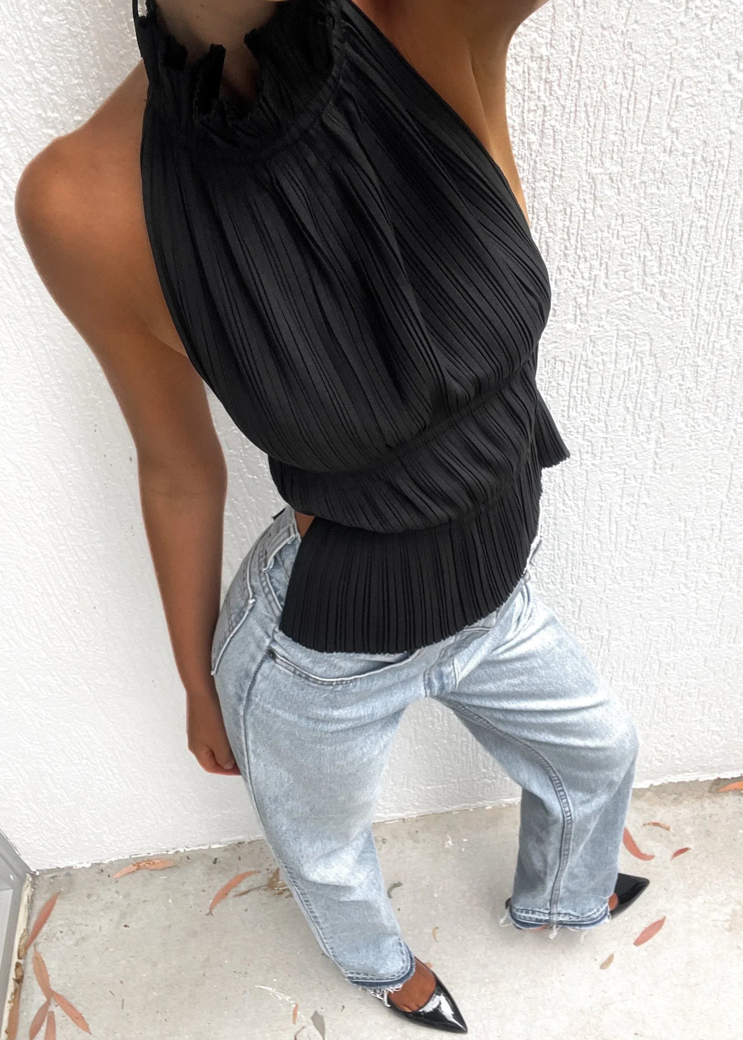 Camila | Open-Back Pleated Top
