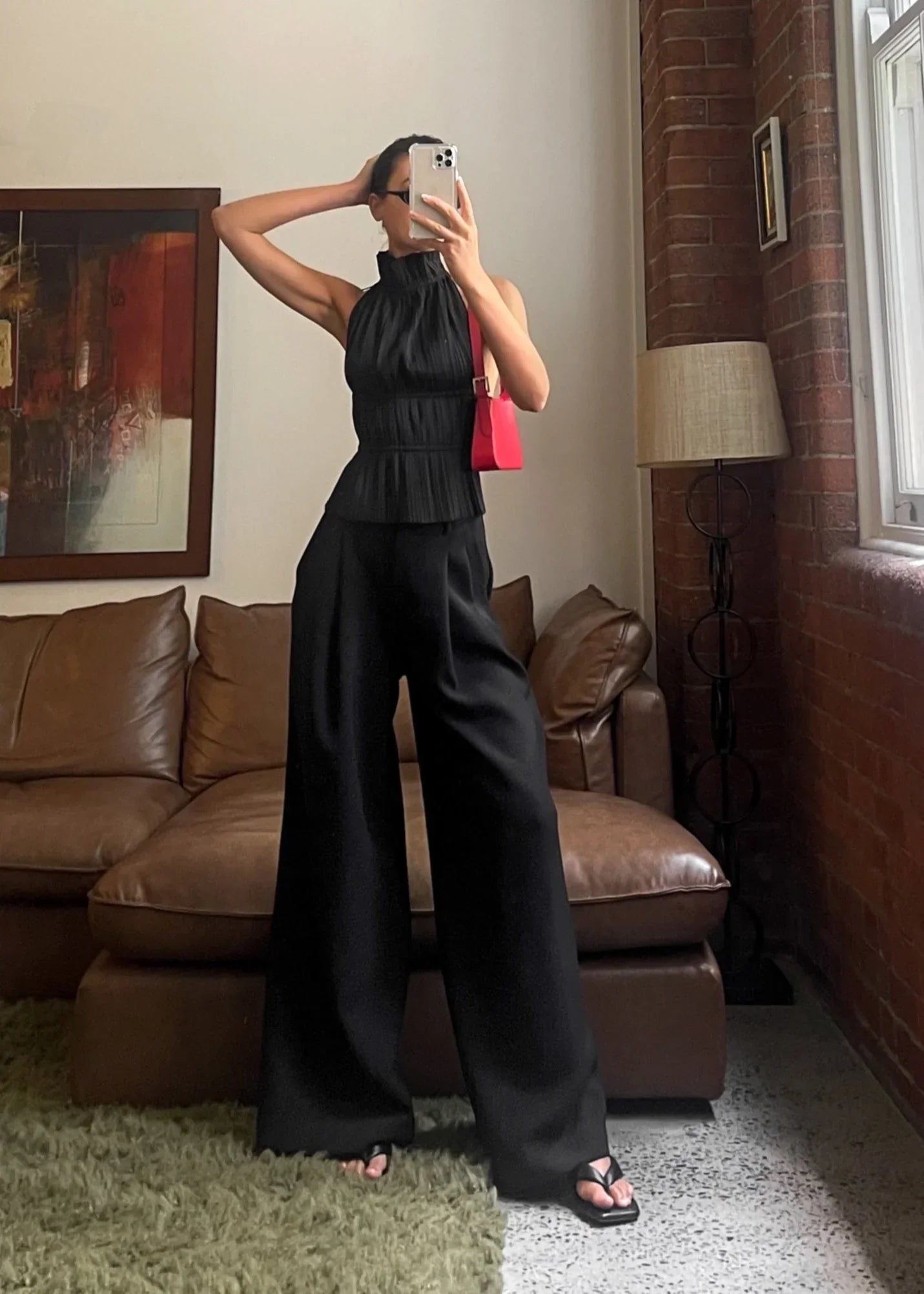 Camila | Open-Back Pleated Top