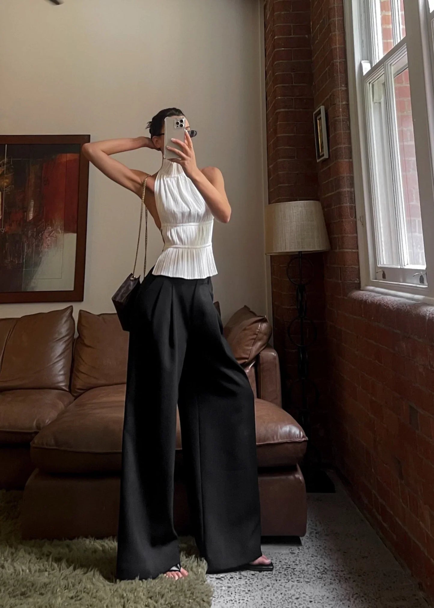 Camila | Open-Back Pleated Top