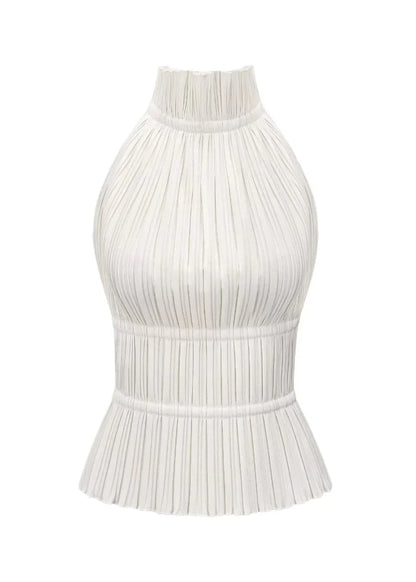 Camila | Open-Back Pleated Top
