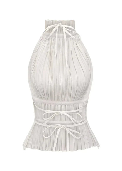 Camila | Open-Back Pleated Top