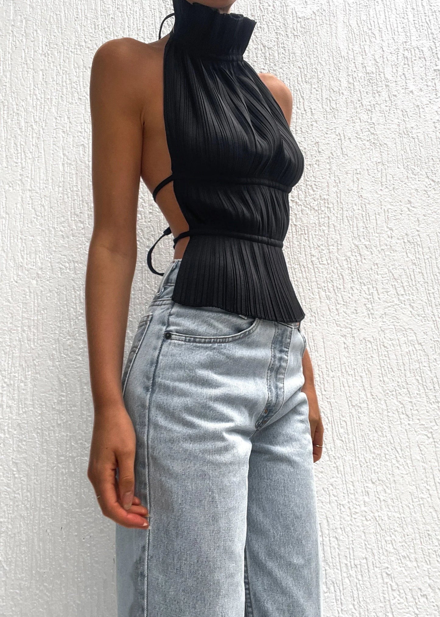 Camila | Open-Back Pleated Top