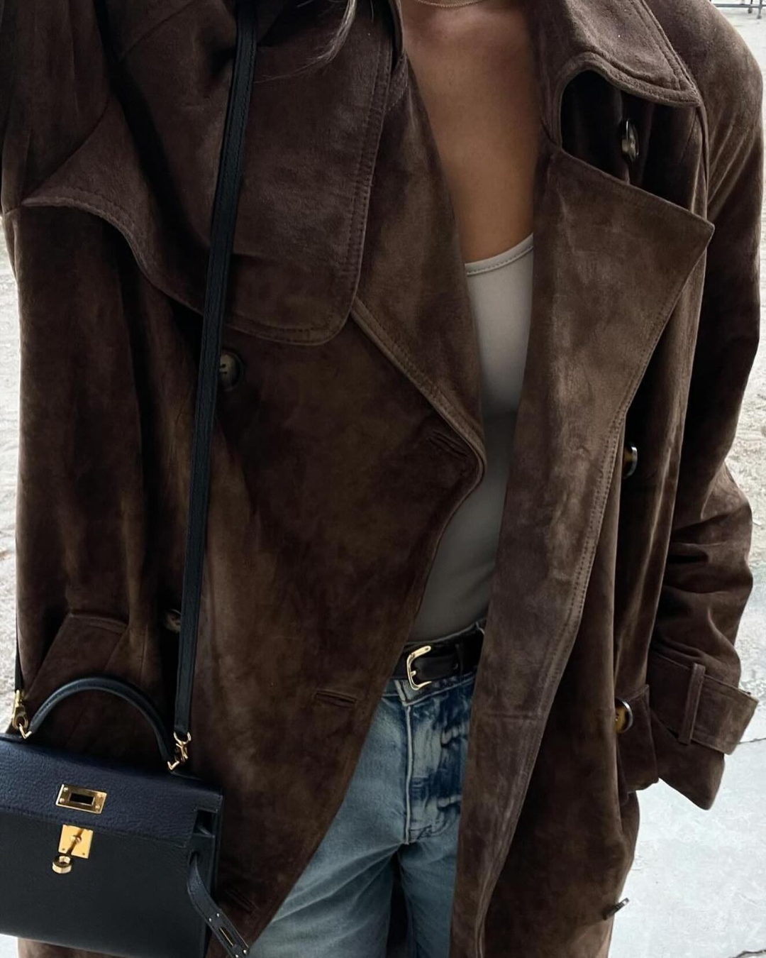 Selah | Suede Trench Coat
