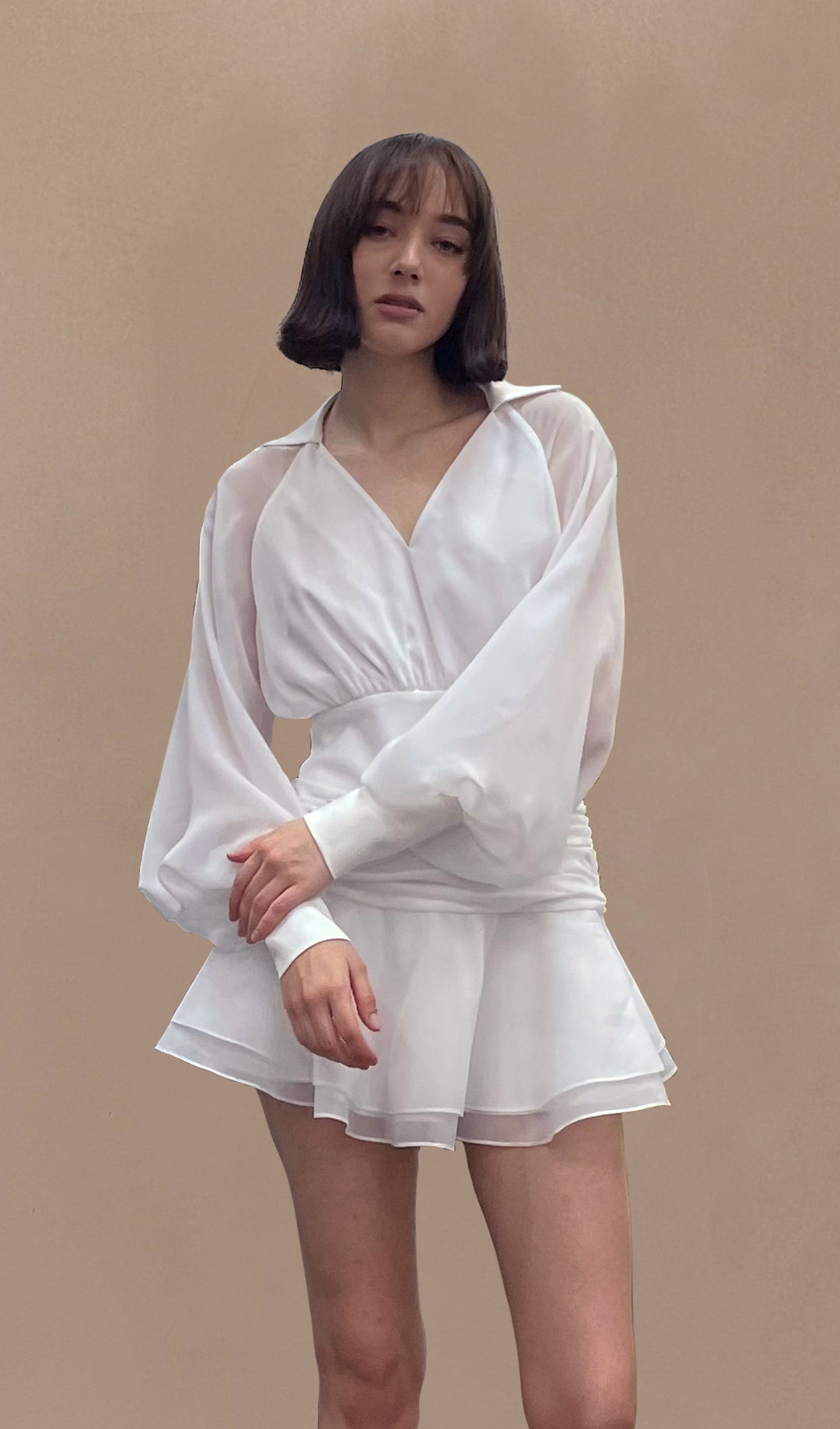 Thalia | Lantern Sleeve Mini Dress