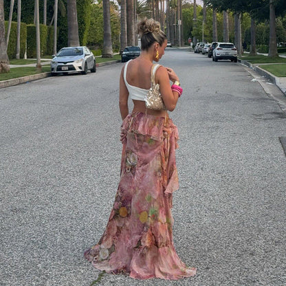 Ivy | Floral Ruffled Skirt