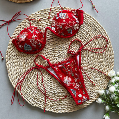 Serena | Embroidered Split Swimsuit