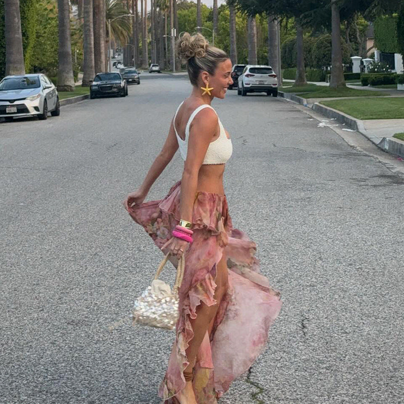 Ivy | Floral Ruffled Skirt
