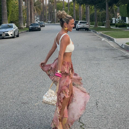 Ivy | Floral Ruffled Skirt