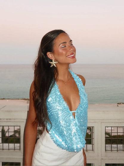 Celia | Sleeveless Halter Top