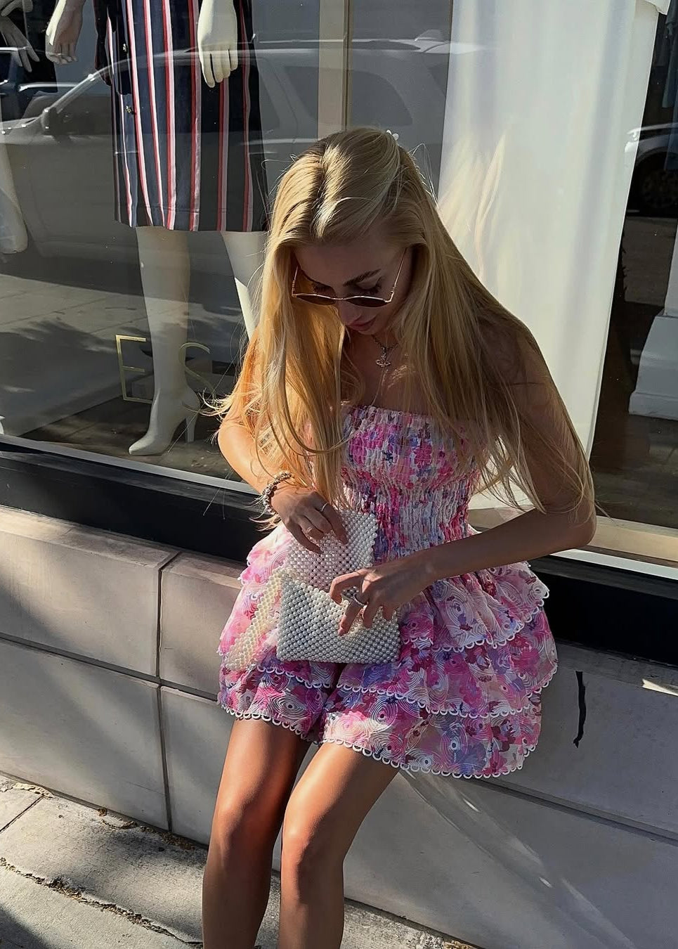 Imara | Strapless Floral Dress